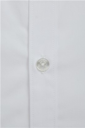  Regular Fit Double Cuff Cutaway Collar White Poplin Shirt