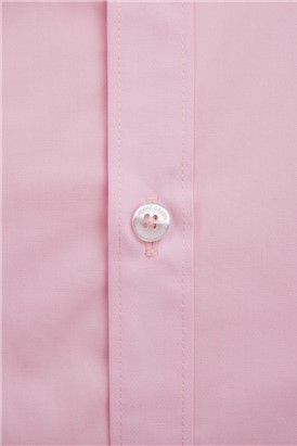  Tailored Fit Single Cuff Pink Poplin Shirt