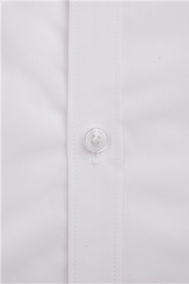  Slim Fit Single Cuff White Stretch Shirt