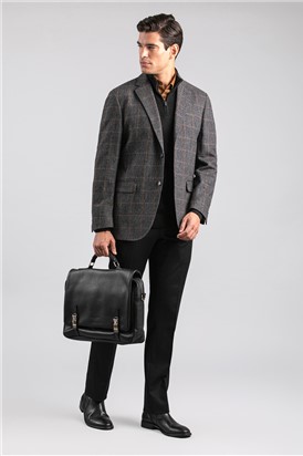  Regular Fit Dark Grey Checked Blazer