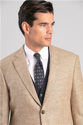  Regular Fit Light Beige Textured Blazer