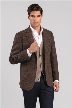  Tailored Fit Dark Brown Blazer