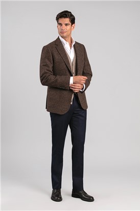  Tailored Fit Dark Brown Blazer