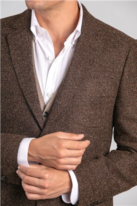  Tailored Fit Dark Brown Blazer