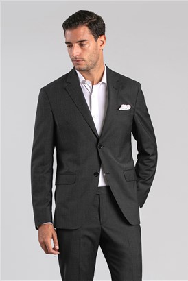  Regular Fit Black Textured Wool Blazer