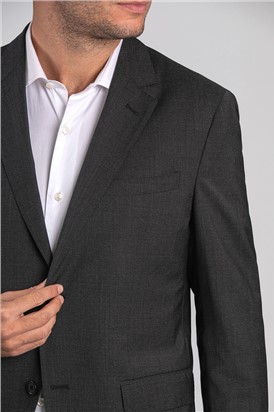  Regular Fit Black Textured Wool Blazer