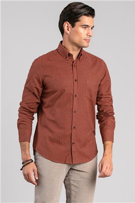  Regular Fit Dark Orange Long Sleeved Shirt