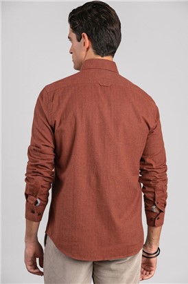  Regular Fit Dark Orange Long Sleeved Shirt