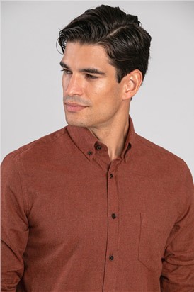  Regular Fit Dark Orange Long Sleeved Shirt