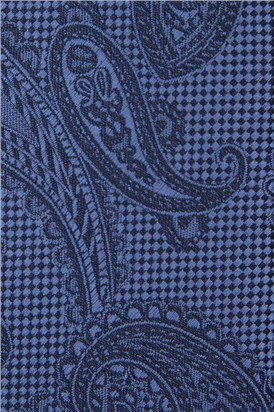  Slim Blue Tonal Paisley Tie