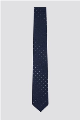  Silk Navy Spotted Tie