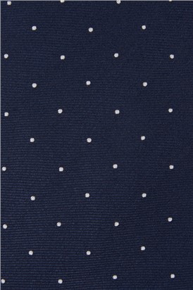  Silk Navy Spotted Tie