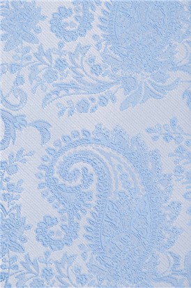  Light Blue Paisley Tie & Handkerchief