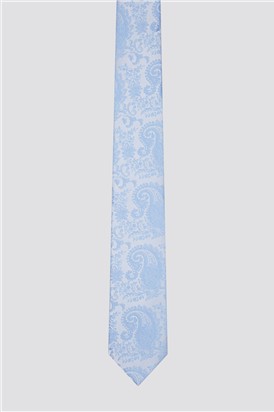  Light Blue Paisley Tie & Handkerchief