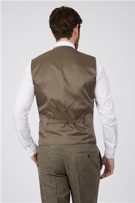  Tailored Fit Fawn Tweed Waistcoat