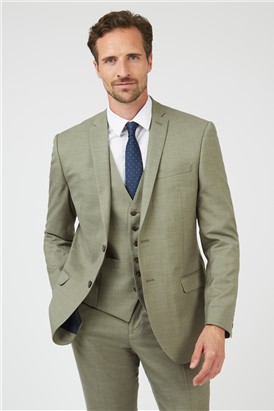  Slim Fit Khaki Green Suit Jacket