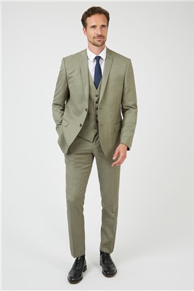  Slim Fit Khaki Green Suit Jacket