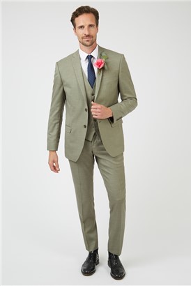  Slim Fit Khaki Green Suit Jacket