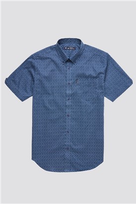  Short Sleeve Stipple Print Shirt