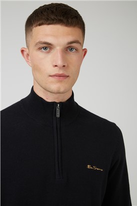  Half Zip Funnel Neck Jumper