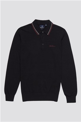  Long Sleeve Tipped Knitted Polo