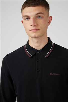  Long Sleeve Tipped Knitted Polo