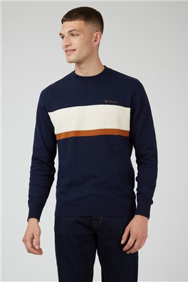  Chest Stripe Crew Neck Jumper