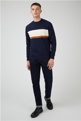  Chest Stripe Crew Neck Jumper