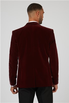  Tailored Fit Burgundy Velvet Jacket