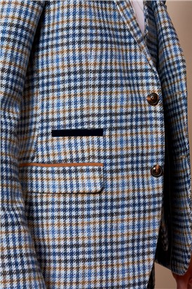  Watson Blue Tan Tweed Check Suit