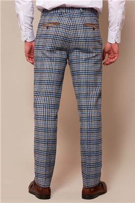  Watson Blue Tan Tweed Check Suit