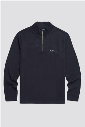  Black Funnel Neck Zip Through Sweatshirt