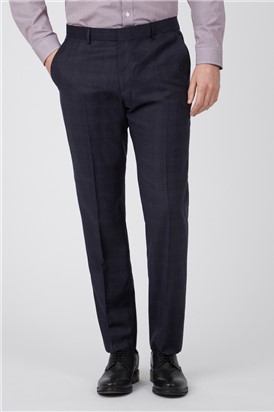  Slim Fit Navy with Grey Check Trouser