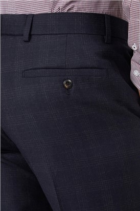  Slim Fit Navy with Grey Check Trouser