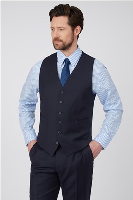  Plain Navy Twill Soho Suit Waistcoat