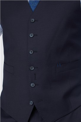  Plain Navy Twill Soho Suit Waistcoat