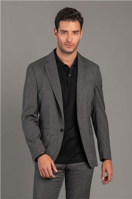  Slim Fit Charcoal Check Blazer