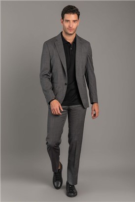  Slim Fit Charcoal Check Blazer