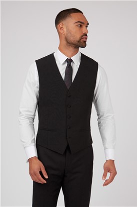  Regular Fit Black Waistcoat