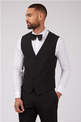  Slim Fit Black Waistcoat