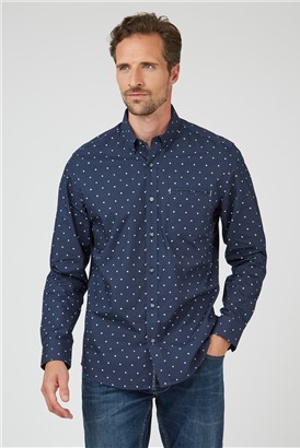  Long Sleeve Navy Diamond Shirt