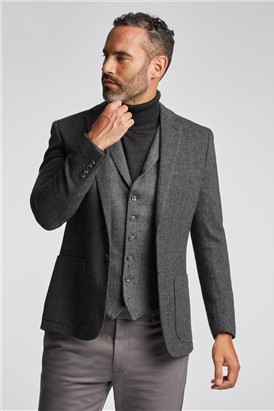  Charcoal Herringbone Blazer Jacket