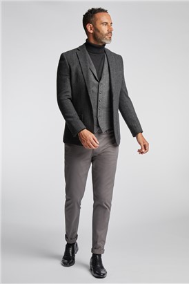  Charcoal Herringbone Blazer Jacket