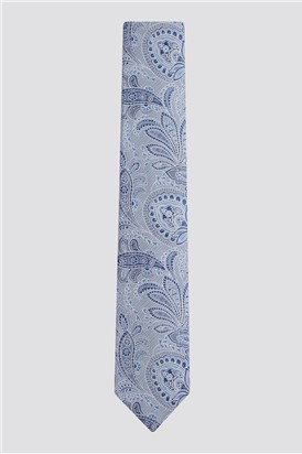  Silver Paisley Tie and Handkerchief set