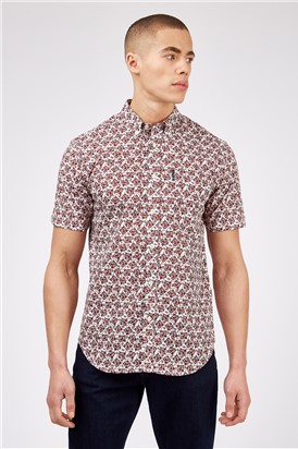  Short Sleeve Retro Print Shirt