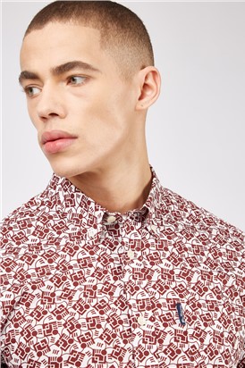  Short Sleeve Retro Print Shirt