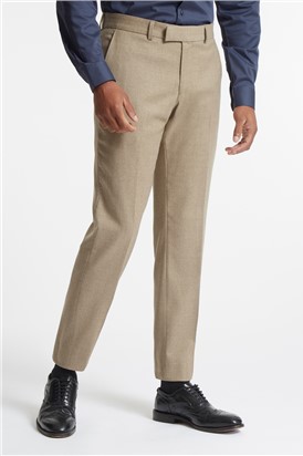  Taupe Brushed Flannel Suit Trousers