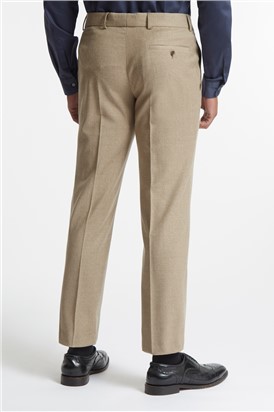  Taupe Brushed Flannel Suit Trousers