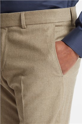  Taupe Brushed Flannel Suit Trousers