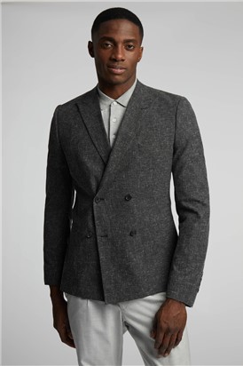  Charcoal Peak Double Breasted Blazer